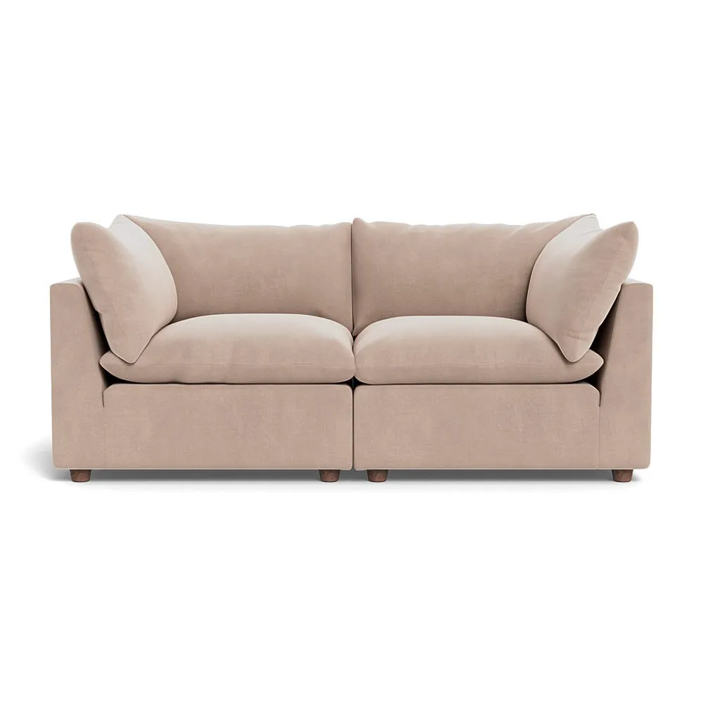Heal's Astrid 3 Seater Sofa Smart Velvet Pebble Walnut Stained Beech Feet 1