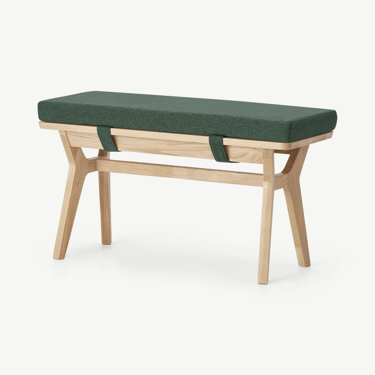 Jenson End-of-Table Dining Bench, Bay Green & Oak