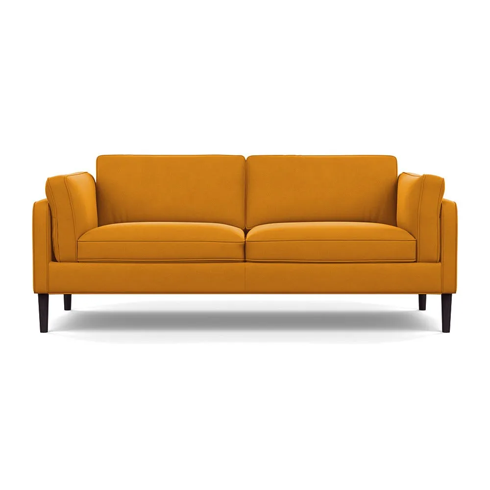 Heal's Sonno 3 Seater Nobilis Velvet Mustard Wenge Black Feet