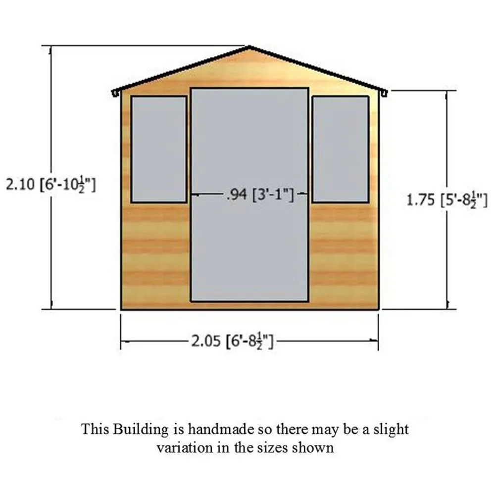 Shires Haddon Shiplap Summerhouse Garden Sun Room Approx 7 x 5 Feet in Light Tan 5