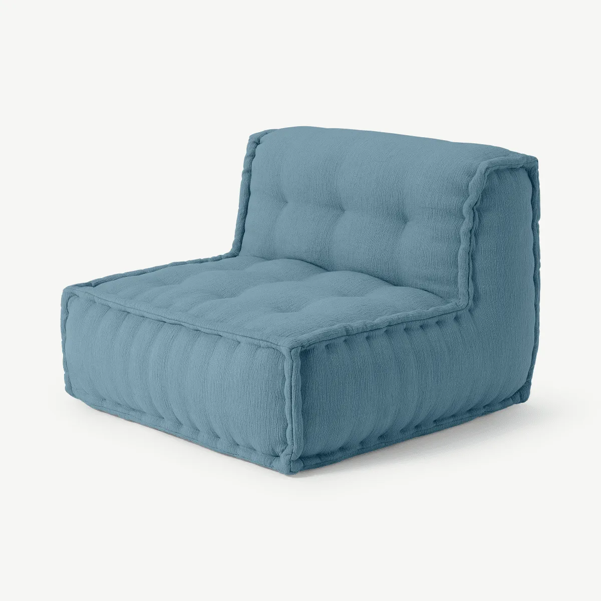 Sully Modular Floor Cushion, Citadel Blue Cotton Slub