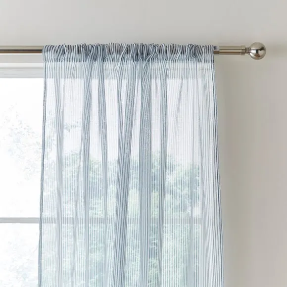 Ticking Stripe Slot Top Voile 1