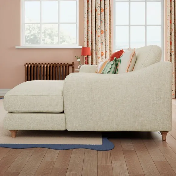 Hattie Slub Faux Linen Corner Chaise 3