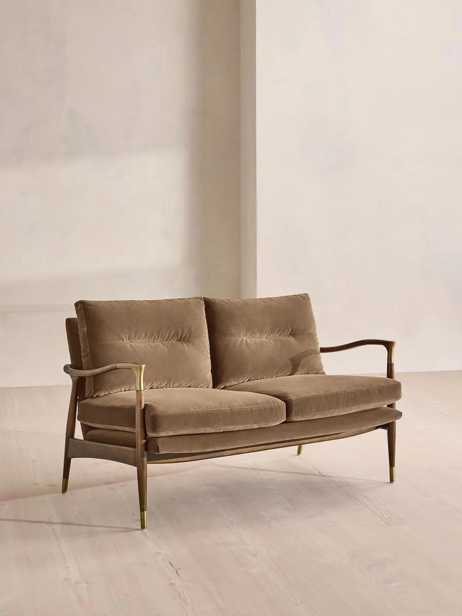 Theodore Two Seater Sofa, Velvet, Truffle