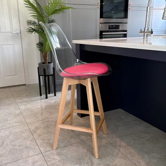 Fusion Living Soho Clear Plastic Bar Stool