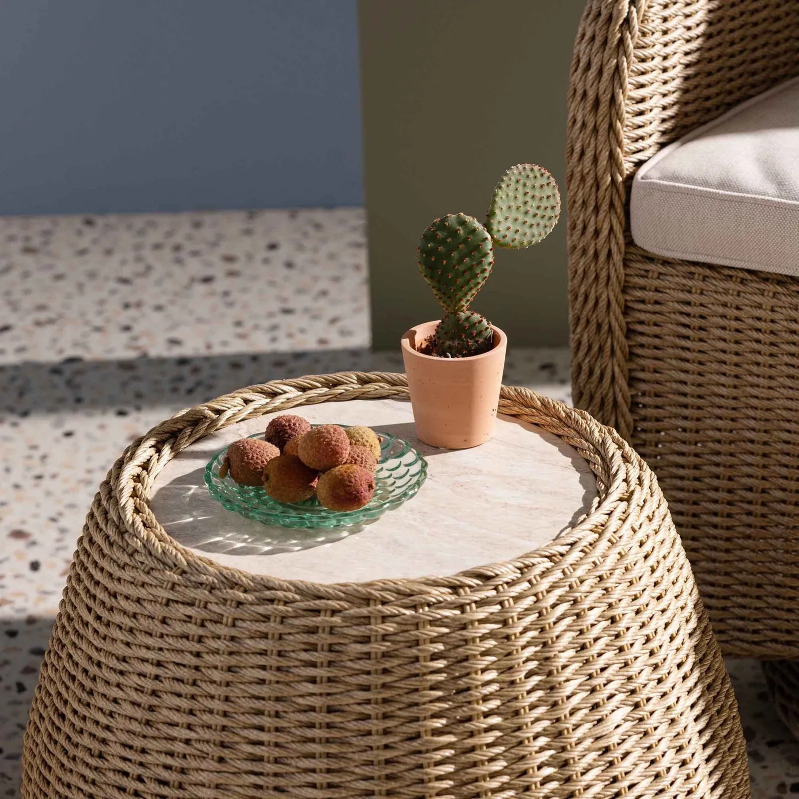 Garda Swivel Chair Duo Bistro Set, Rattan, Neutral | Barker & Stonehouse 3