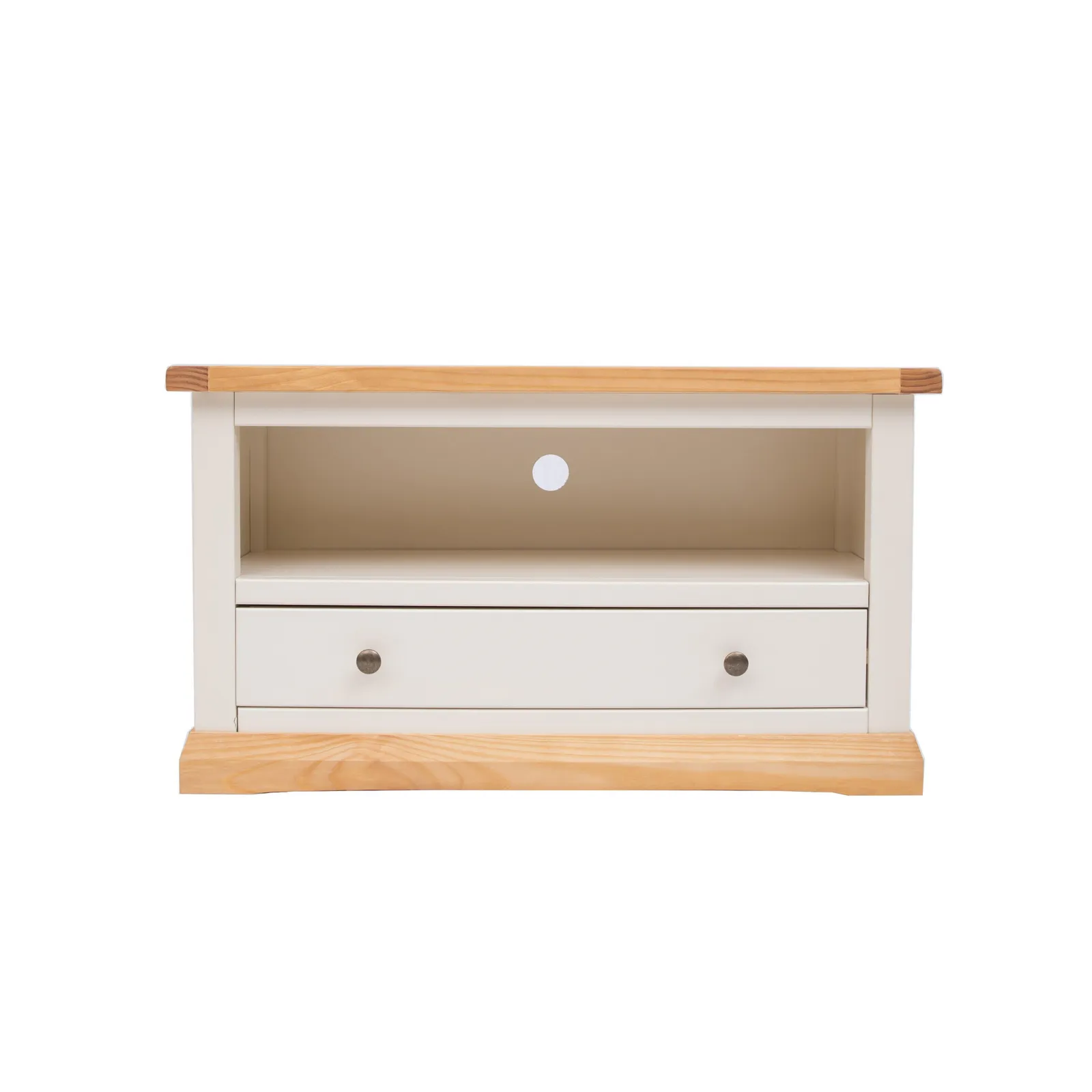 Cabinet Bits Trevi Off-White 1 Drawer TV Cabinet Brass Knob