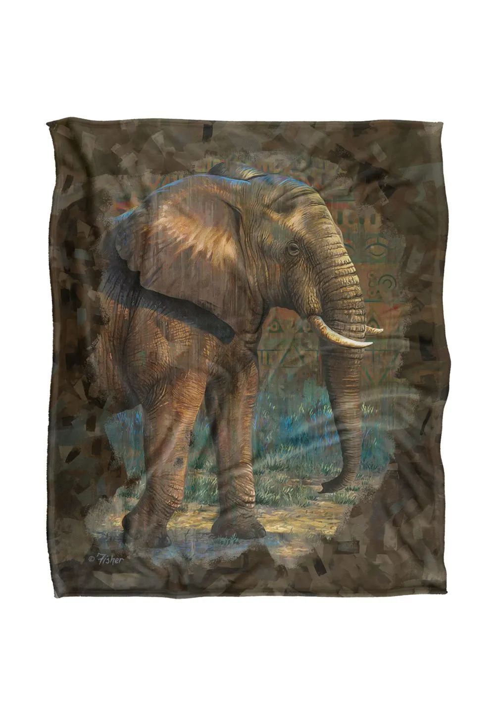 JQ Licensing Cf-Jp Elephant Silky Touch Super Soft Throw Blanket 152 X 127 cm in White