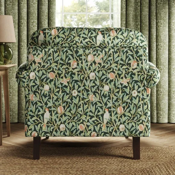 Jolene William Morris Bird & Pomegranate Print Velvet Snuggle Chair 2