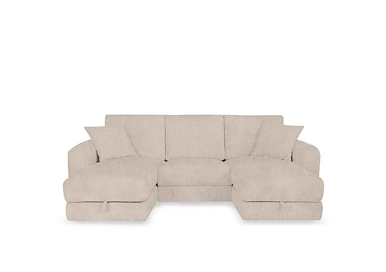 Nest Small Fabric U-Shaped Corner Sofa with Double Storage Chaises
