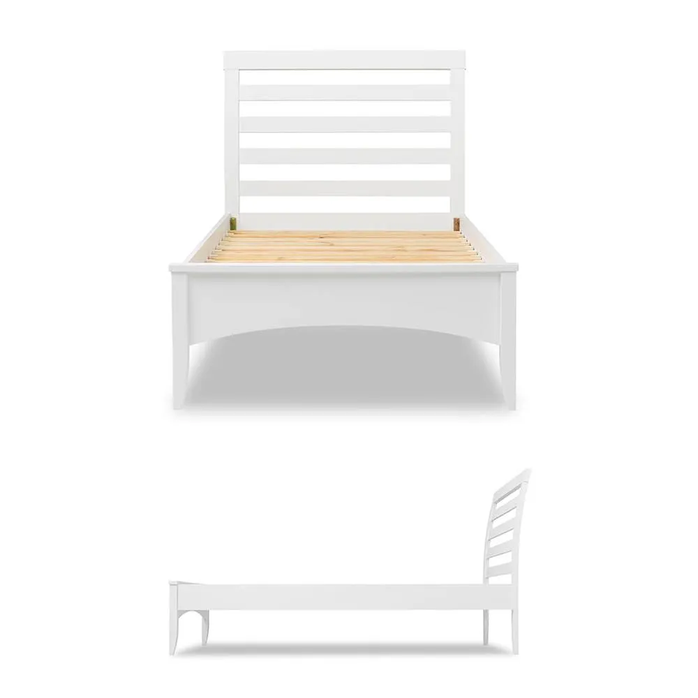 Statement Furniture Edward Hopper White Single Bed Frame 3ft with Slatted Headboard 5