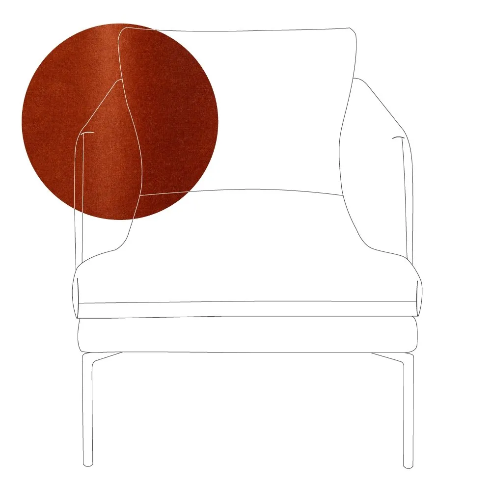 Heal's Matera Armchair Nobilis Velvet Rust Black Feet