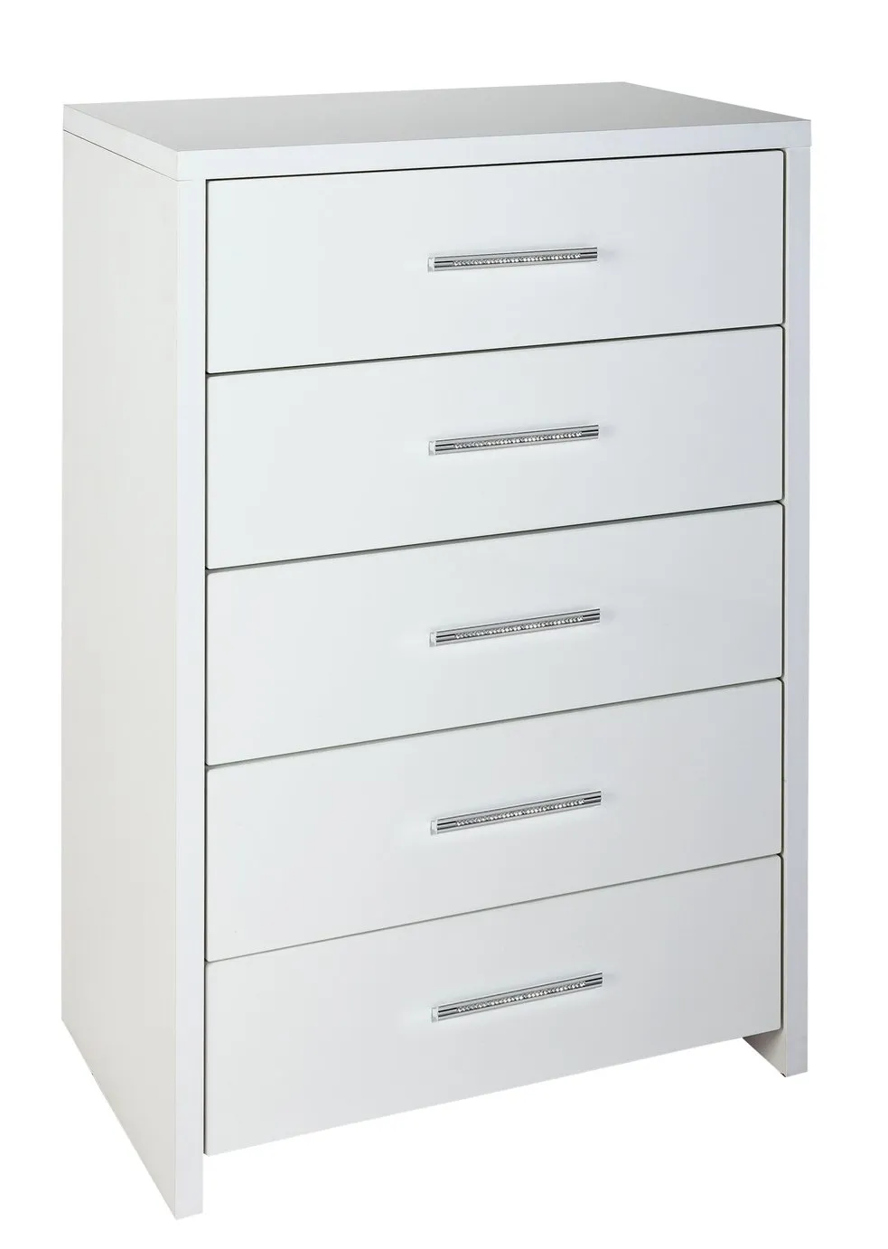 Argos Home Broadway 5 Drawer Chest - White Gloss & White