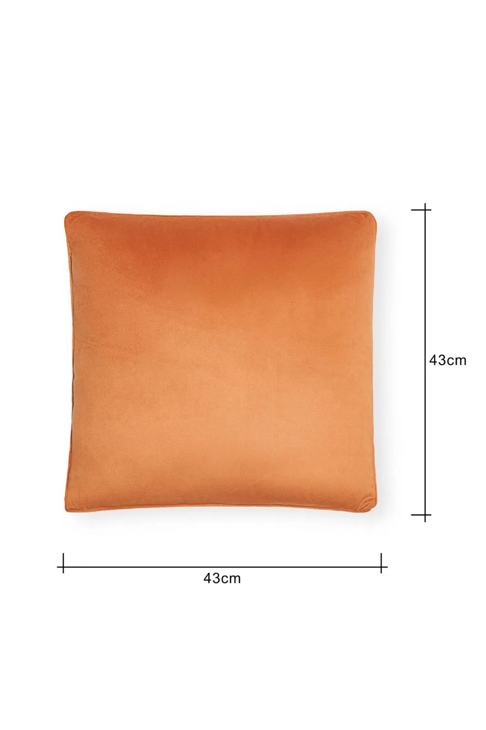 BHS Small Velour Piped Cushion in Orange 3