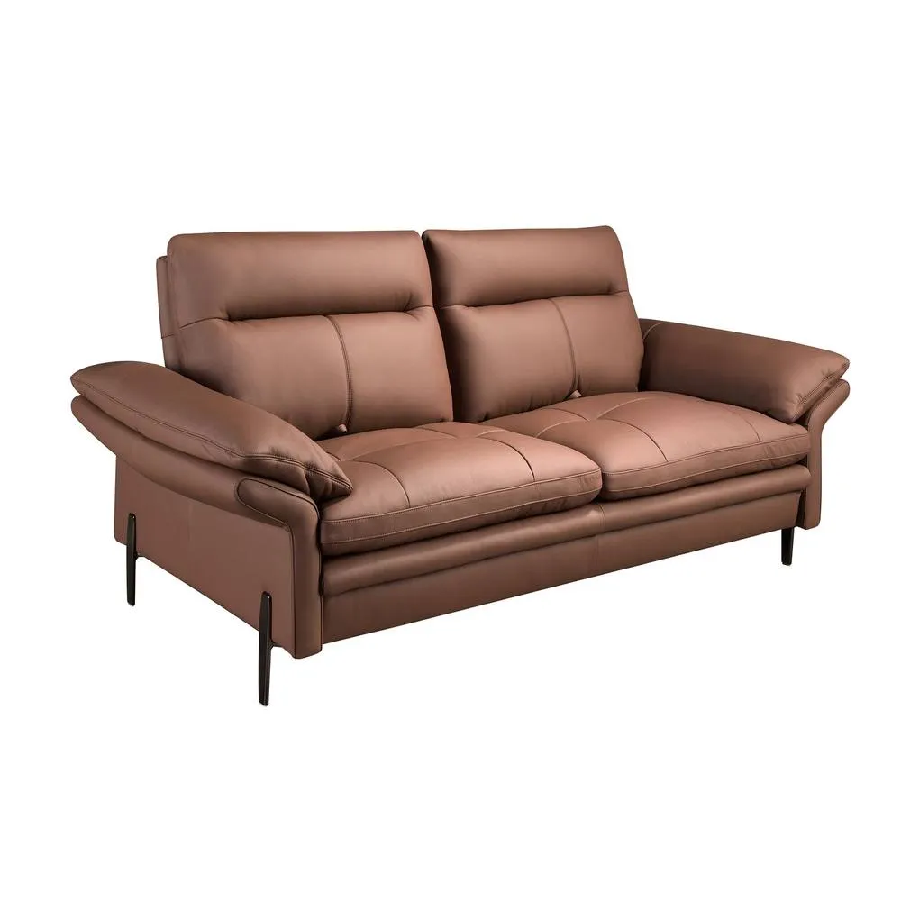 Angel Cerda 2-Seater Brown Cowhide Leather Sofa, Model