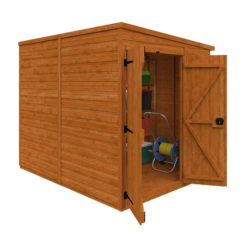 Buttercup Farm 8 x 6 Feet Flex Pent Double Door Windowless 12mm Flex in Burnt Orange 2