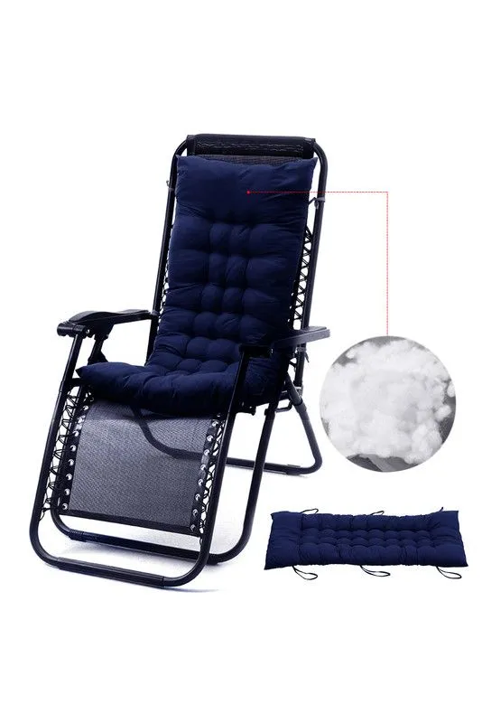 Garden Sanctuary 40x110cm Beach Lounge Seat Cushion Office Sofa Chair Cushion Rocking Chair Pad in Dark Blue