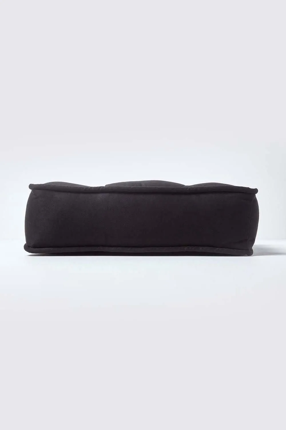 Homescapes Faux Suede Dining Chair Booster Cushion in Black 5