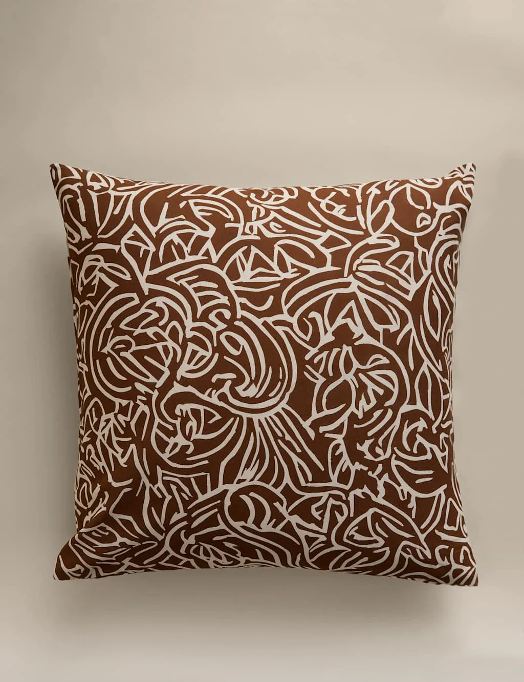 M&S Pure Cotton Abstract Swirl Cushion Cover Spice Mix