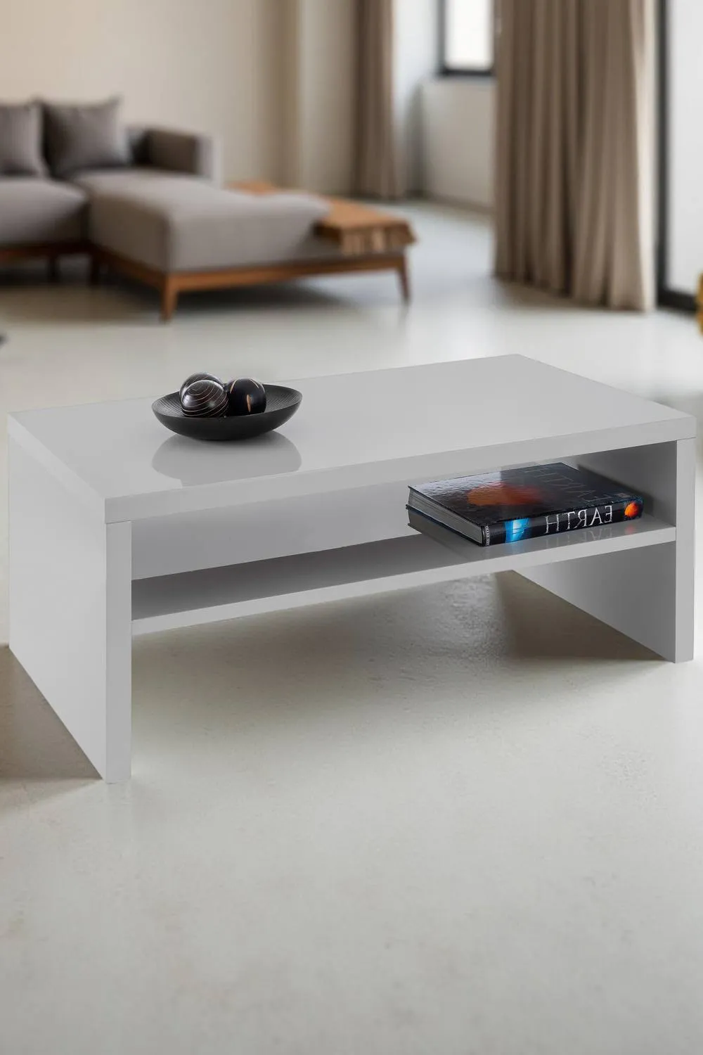 Julian Bowen Metro Rectangular Coffee Table with Shelf in Grey
