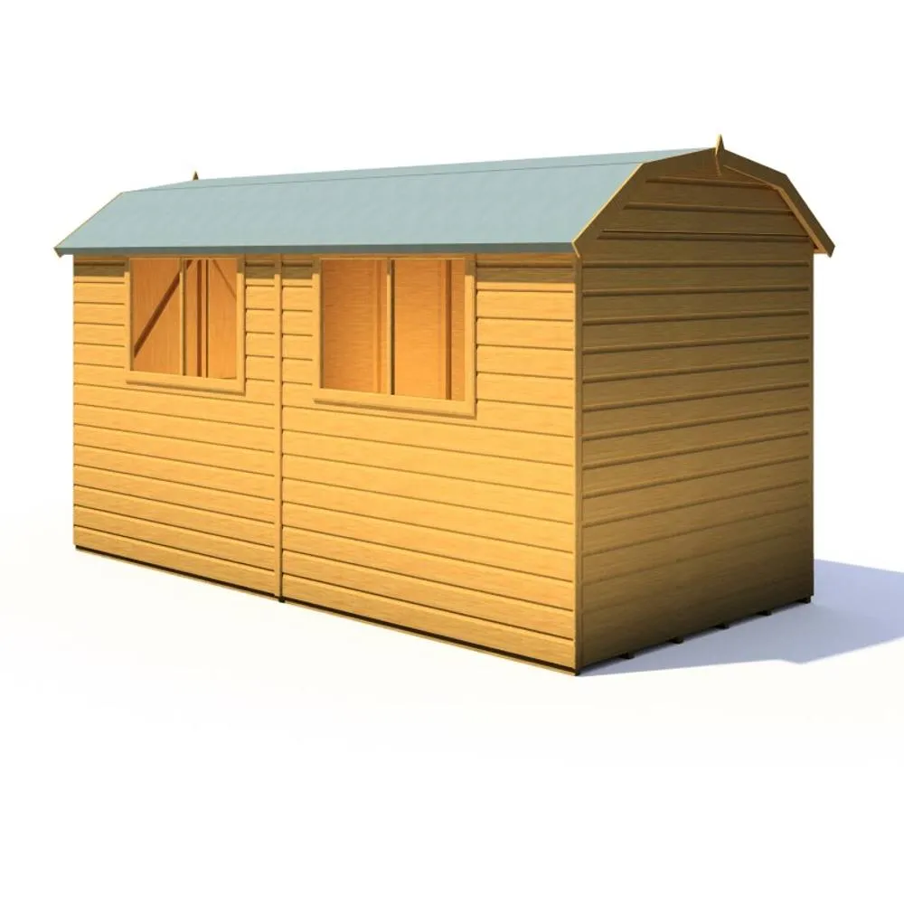 Shires Barn 12x6 DD Premium Sheds - L197.8 x W371.4 x H212.8 cm in Brown 5
