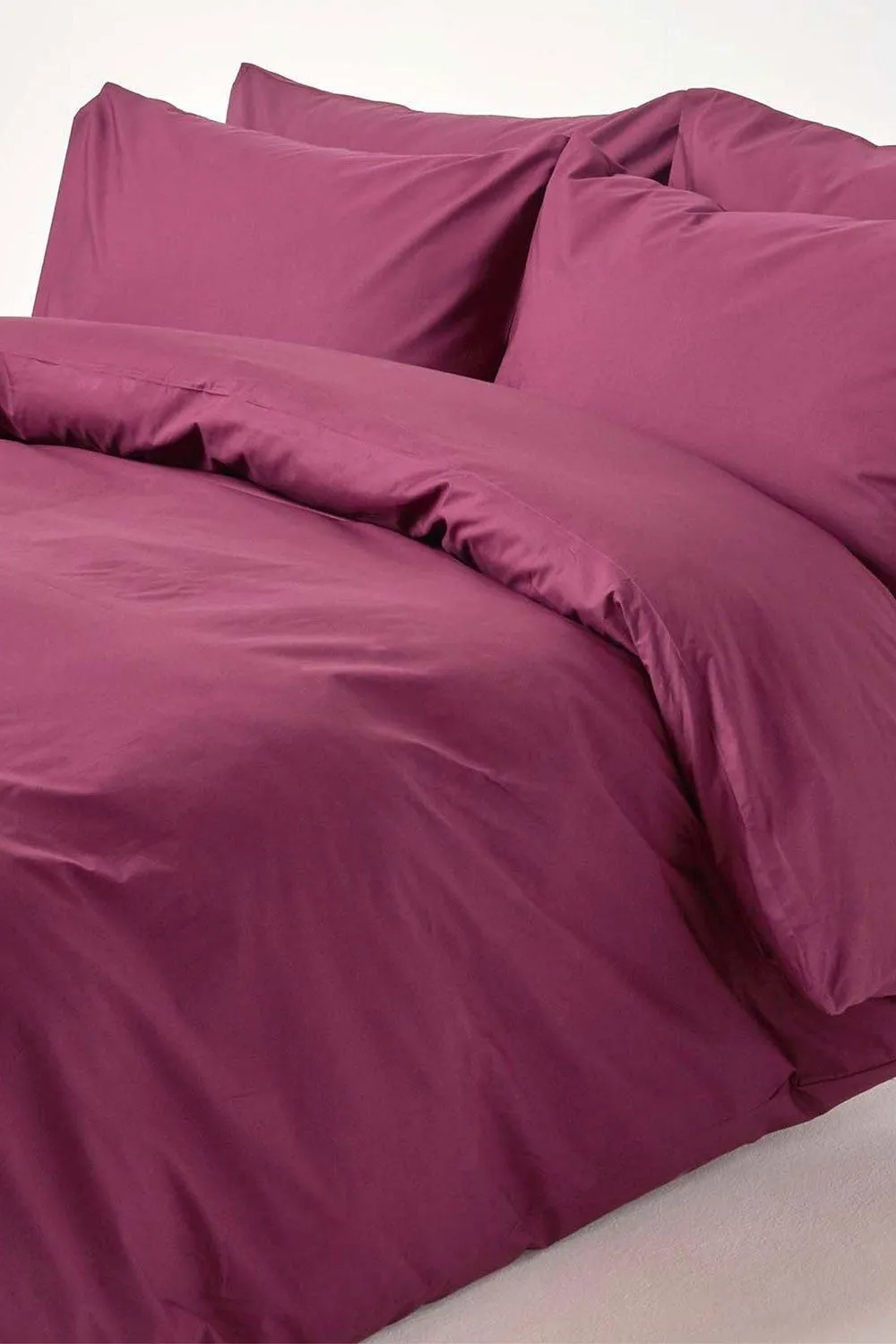 Homescapes Egyptian Cotton Duvet Cover with Pillowcase, 200 TC in Plum