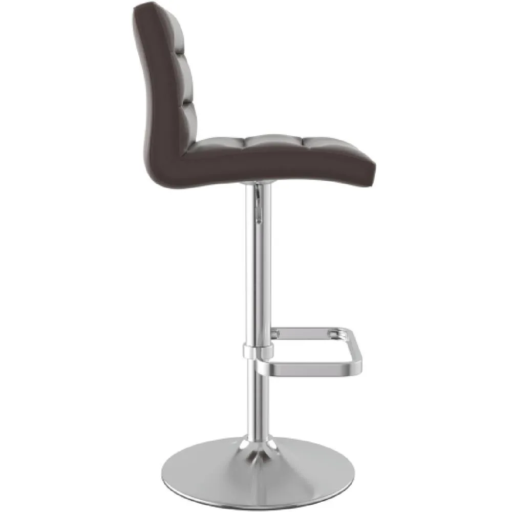 netfurniture Swank Brushed Steel Bar Stool With Faux Leather Padded Seat Brown 4