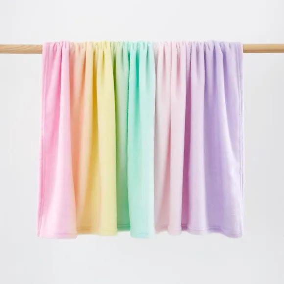 Rainbow Ombre Fleece Throw Blanket