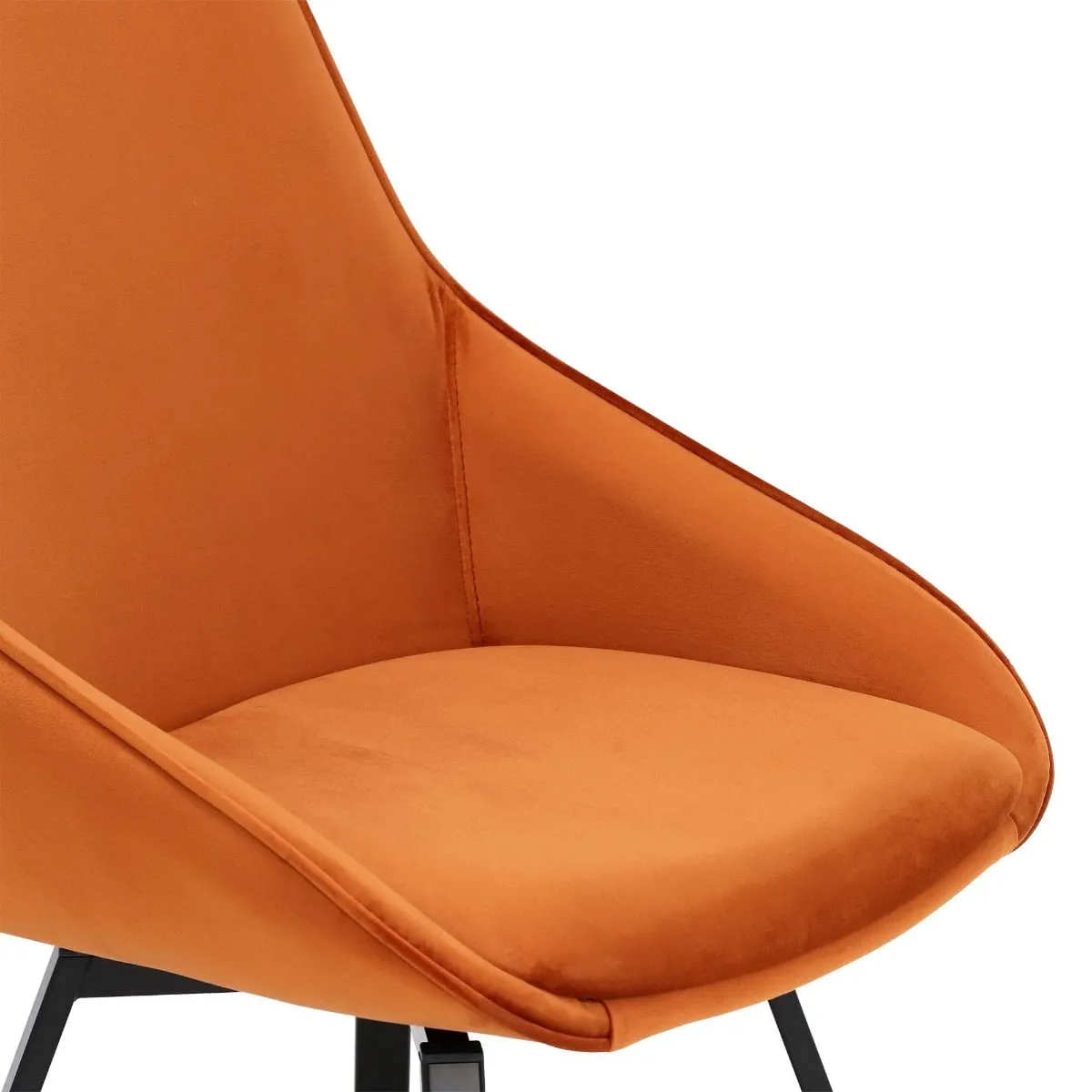 Beckton Leisure Swivel Dining Chair, Orange Velvet | Barker & Stonehouse 6