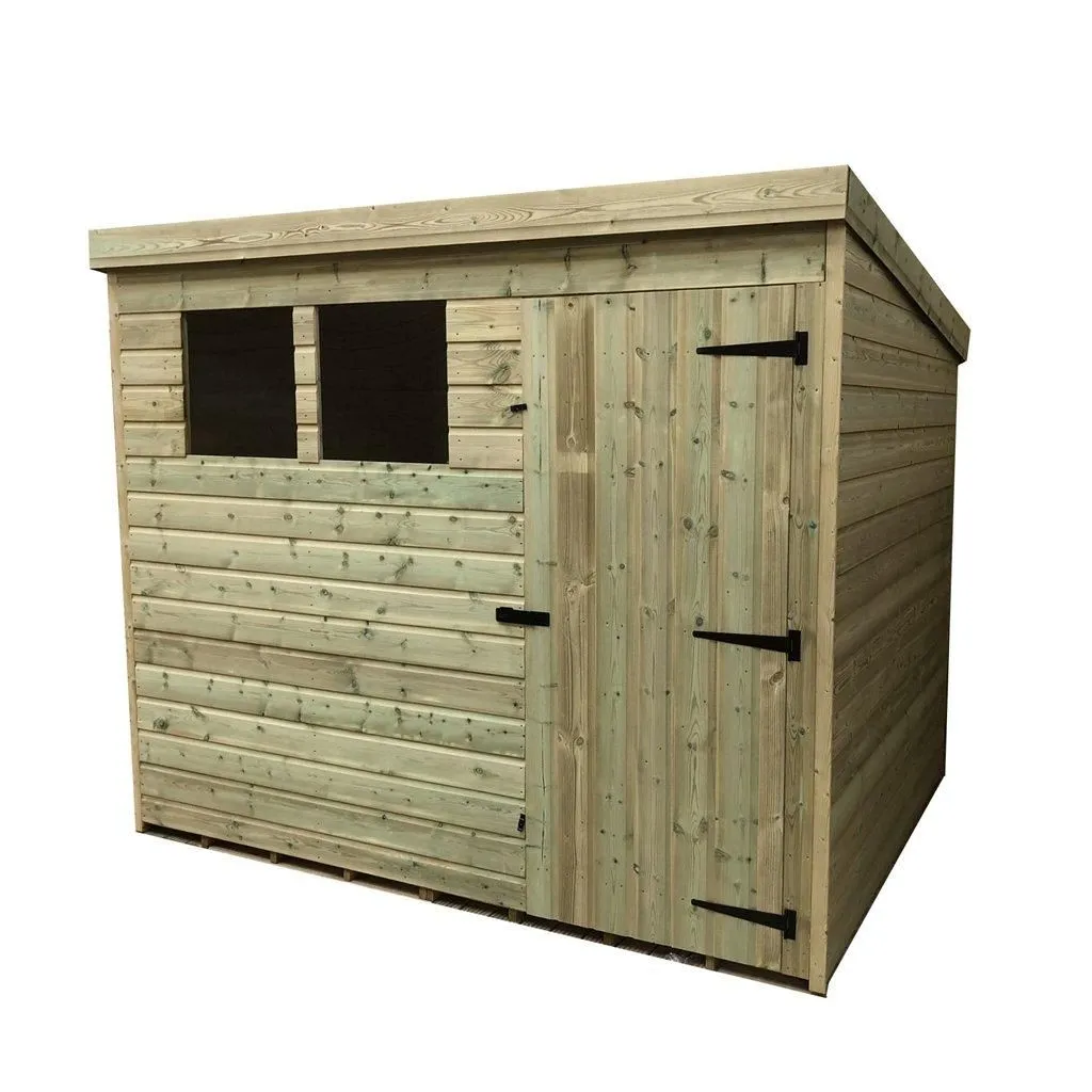 Marlborough 8 x 7 Pressure Treated Pent Garden Shed with Single Door in Natural 5