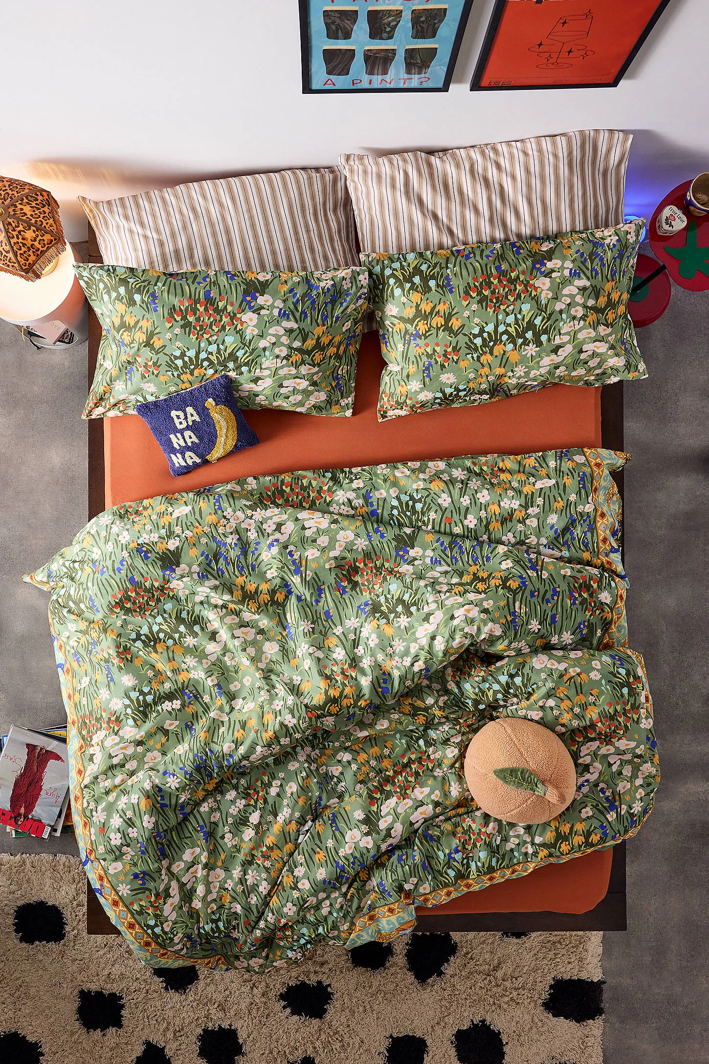 Anette Floral Duvet Set - Green