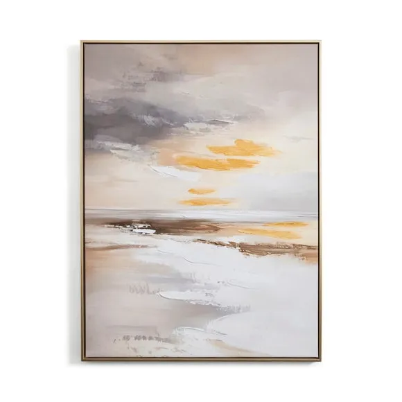 Luxe Abstract Coastal Framed Canvas 3