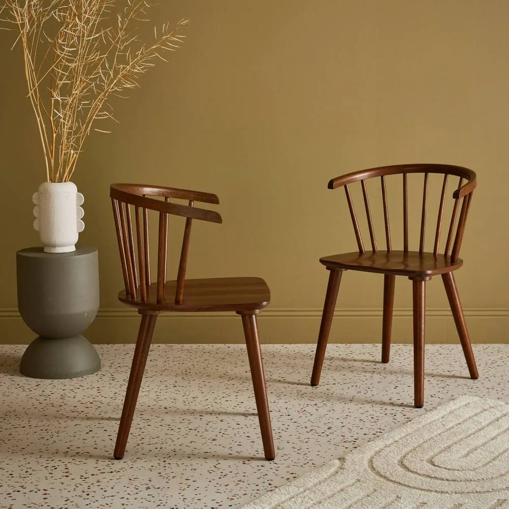 sweeek Pair Of Chairs In Walnut Wood & Plywood in Dark Brown 3