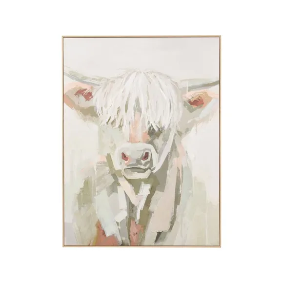 Sage & Natural Highland Cow Framed Canvas 5