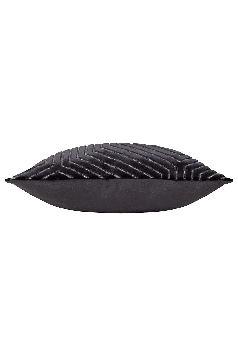 Paoletti Evoke Geometric Cut Velvet Cushion in Black 3
