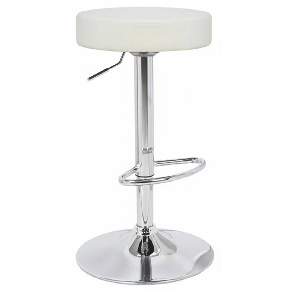 netfurniture Envy White Kitchen Swivel Bar Stool No Back Height Adjustable 2