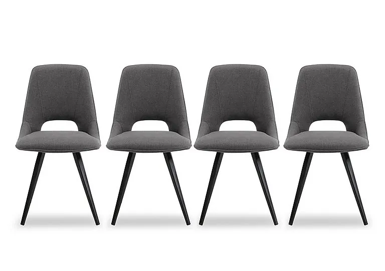 Matera Set of 4 Fabric Dining Chairs with Black Legs