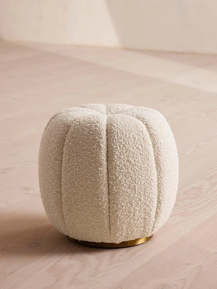 Sofia Footstool, Boucle, Natural