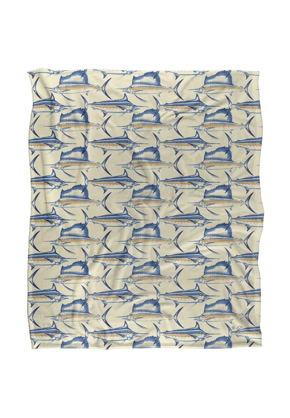 JQ Licensing Billfish Fishing Pattern 2 Silky Touch Super Soft Throw Blanket 152 X 127 cm in White