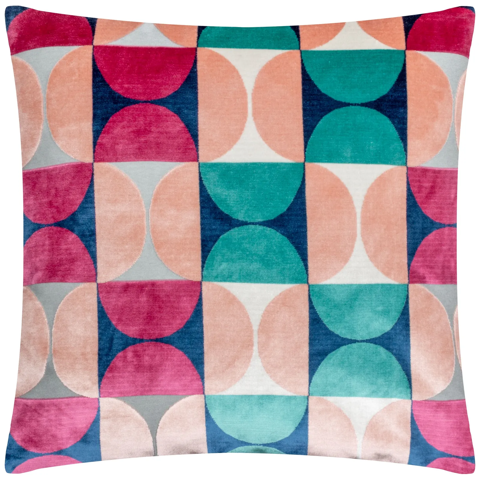 Paoletti Bardot Cut Velvet Retro Cushion in Blue 2