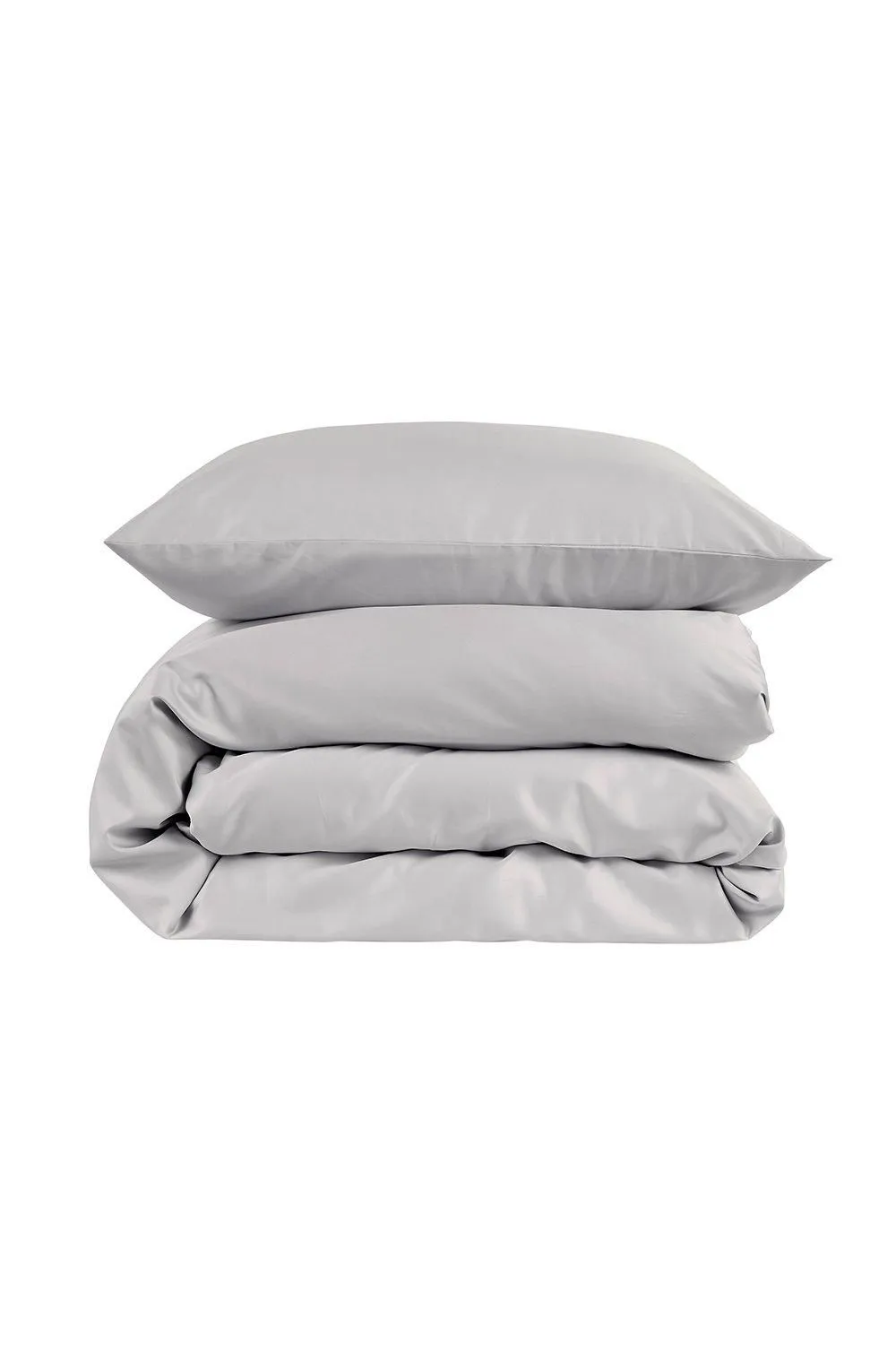 CHRISTY 400TC Luxury Cotton Sateen Plain Dye Duvet Cover Sets in Light Grey 2