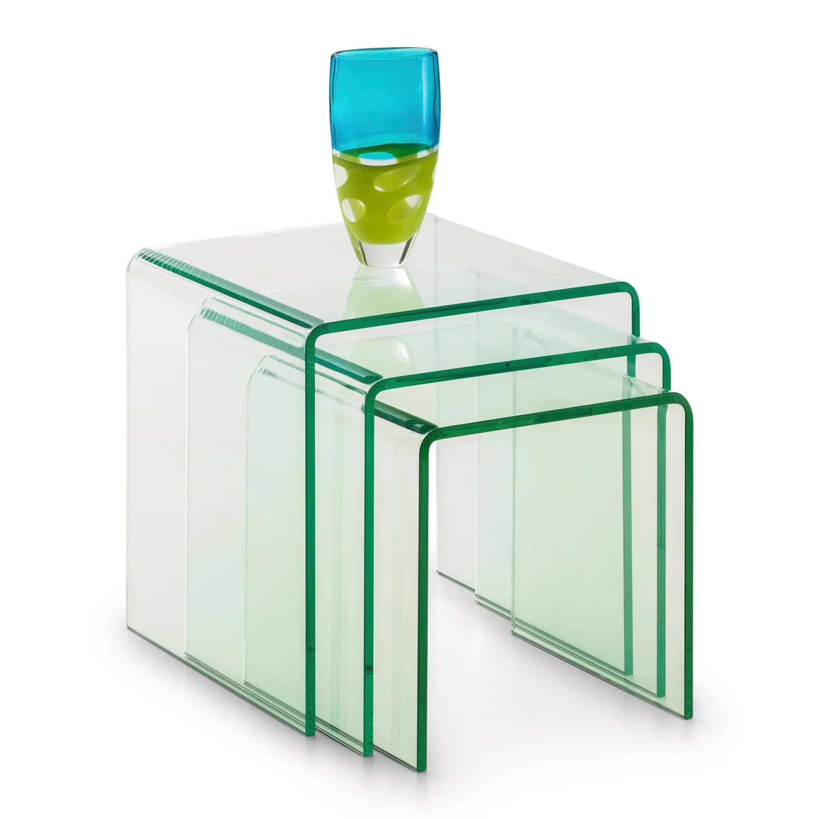 Amalfi Glass Nest of Tables Clear