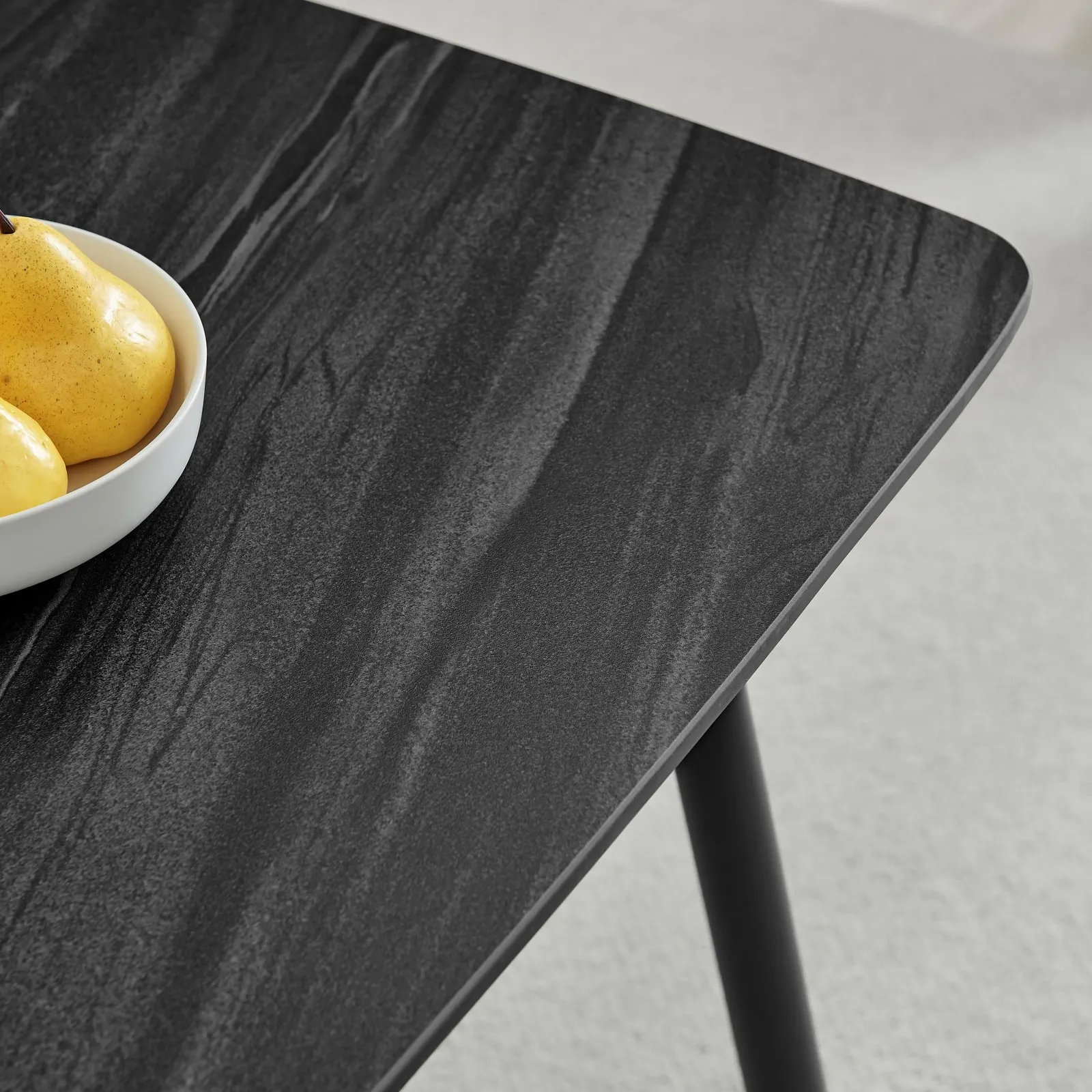 FurnitureboxUK Asti Grey Marble Ceramic Top Dining Table & 4 Black Asti Chairs 5