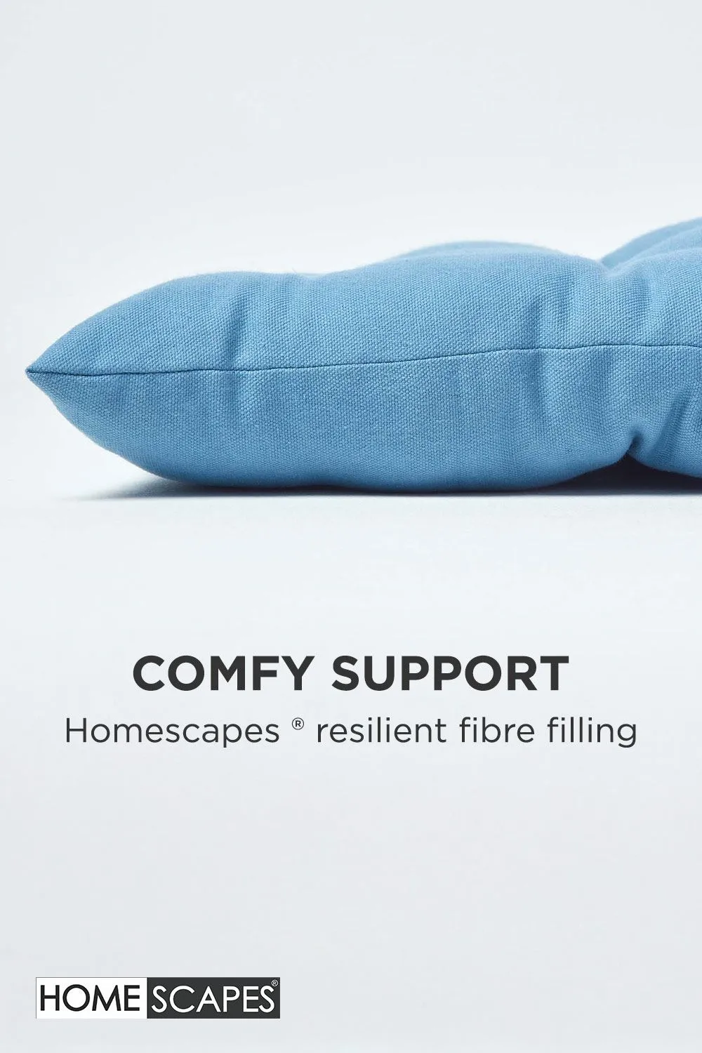 Homescapes Garden Bench Cushion Luxury 2 Seater Cotton Indoor Outdoor Pad, 108 x 42cm in Blue 4