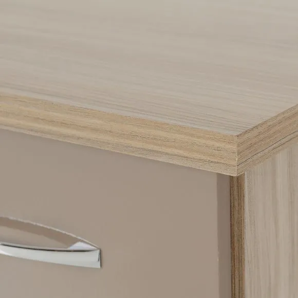Return - Nevada 3 Drawer Bedside Table, Oyster 6