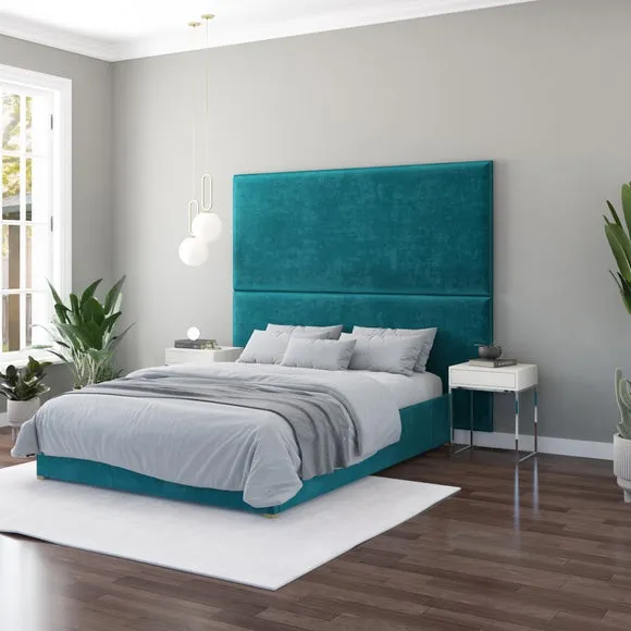 Hanging Wall Panel Dual Mount Plush Velvet Headboard 2