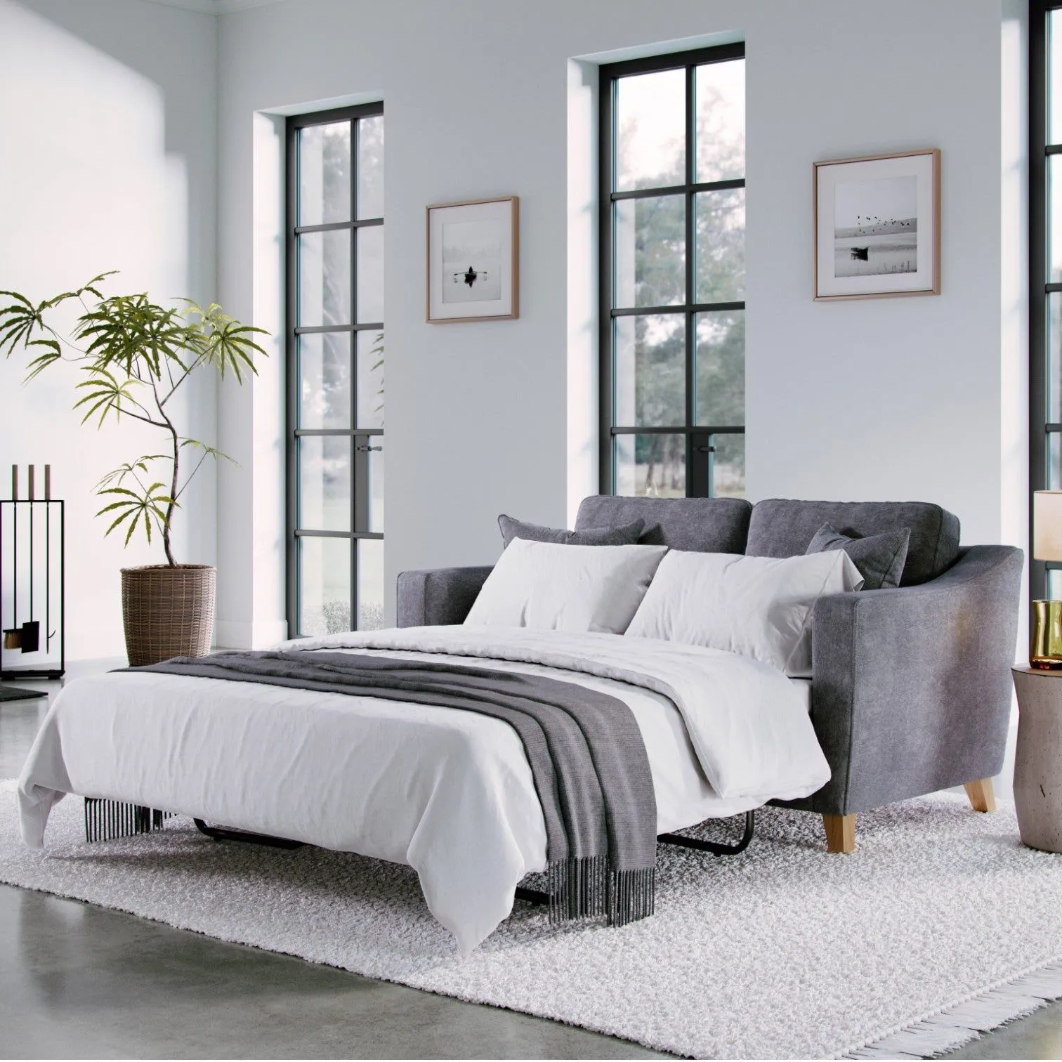 The Great Sofa Company Jackson Chenille Sofa Bed in Grey