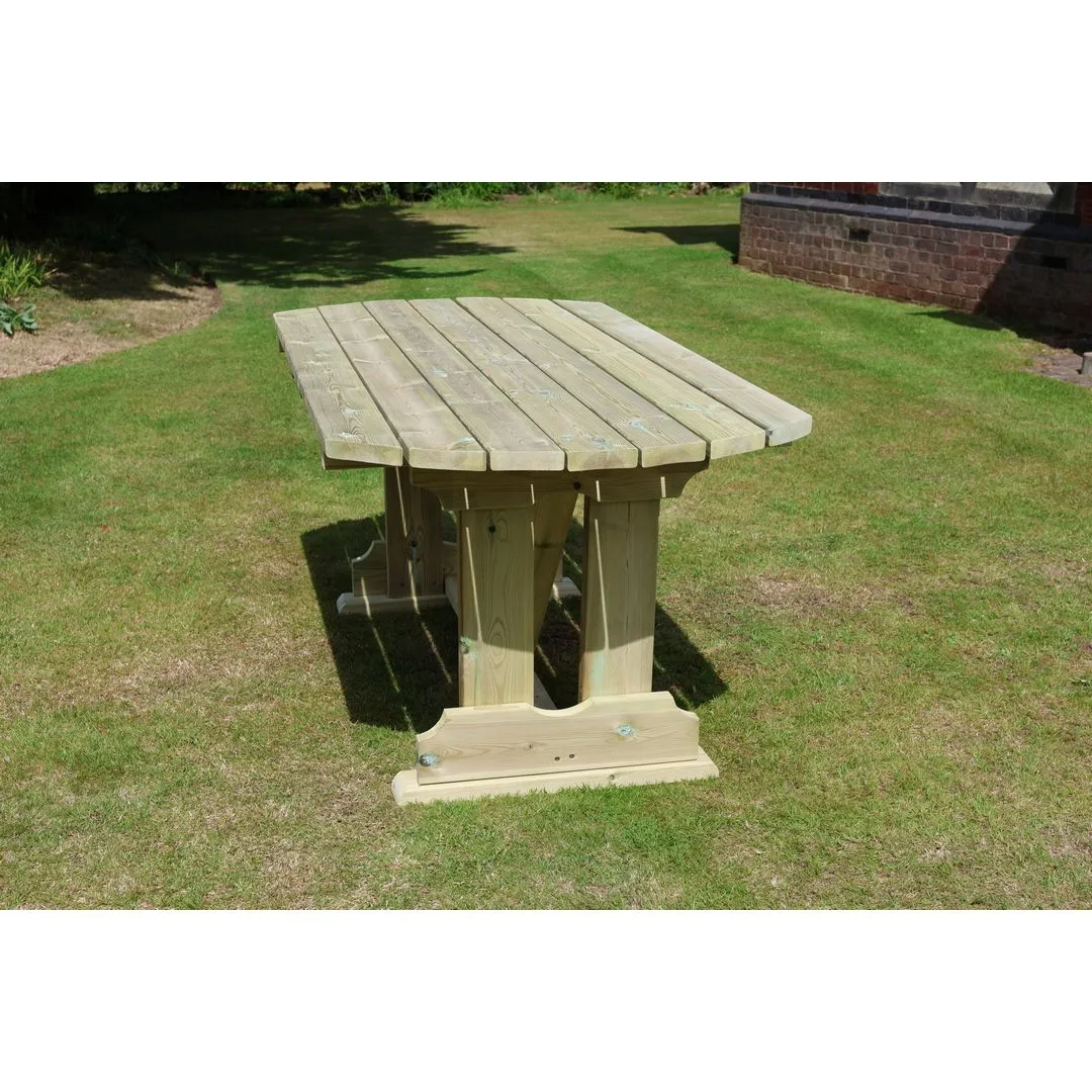 Churnet Valley Garden Furniture Ltd Ergo 6 Seater Dining Table - Minimal Assembly Required in Light Brown 5