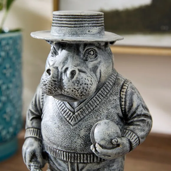 Alan the Sporty Hippo Resin Ornament 2