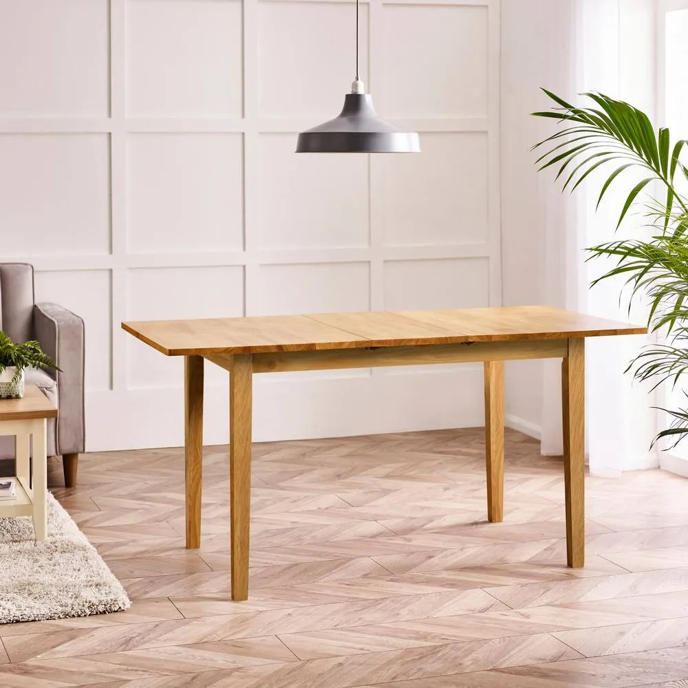 FurnitureboxUK Salcombe Oak Effect Wood Extending 6 Seater Dining Table in Light Brown 3